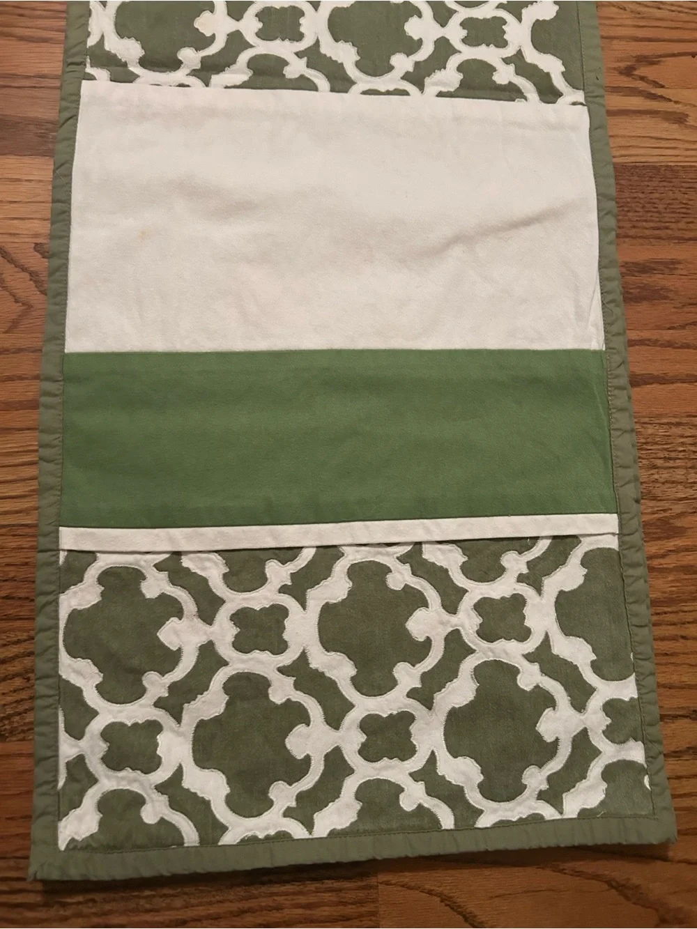 Green & White Cottagecore Inspired Table Runner